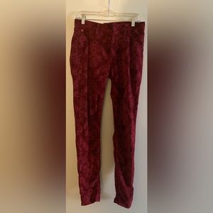 Hudson brocade pants burgundy 28